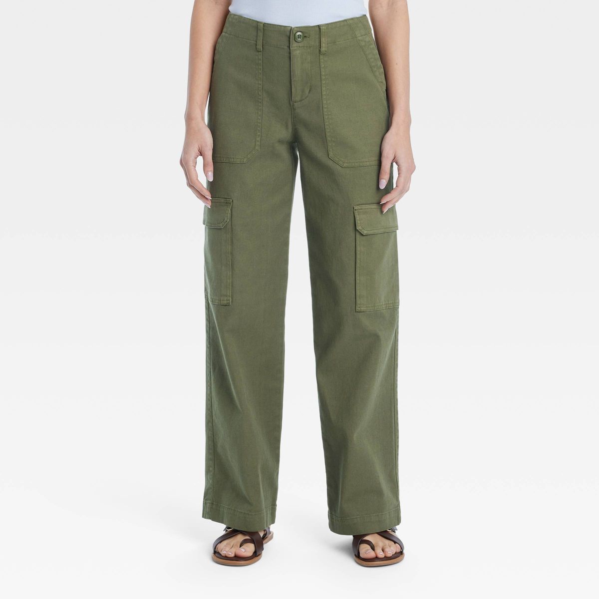 Women's Mid-Rise Utility Cargo Pants - Universal Thread™ Olive Green 4 | Target