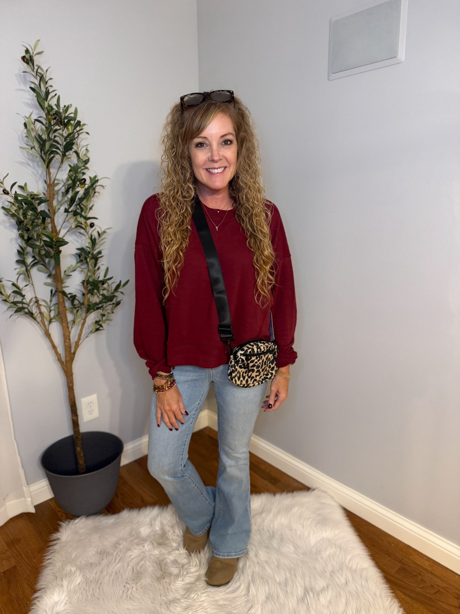 Walmart outfit / Walmart fashion / Walmart finds / fall fashion / 

Sweatshirt- size large 
Jeans- size 4, tts 
Clogs- size 8, tts 

#LTKStyleTip #LTKOver40 #LTKFindsUnder50