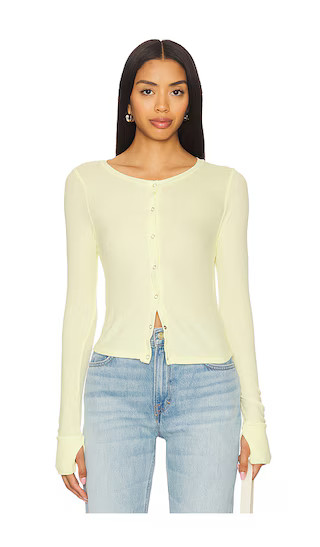 Vesca Snap Front Tee in Butter Yellow | Revolve Clothing (Global)