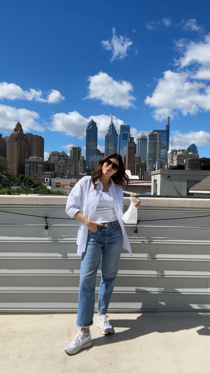 Outfit check 🤍 jeans are rented from Nuuly and out of stock online but linked a similar style!! Wearing 25 in jeans and XS in tank/button up 


Amazon finds, white button up, elevated basics, white tank top, agolde jeans, new balance, trendy sneakers, sunglasses, summer outfit, casual outfit, petite outfit, petite style 

#LTKshoecrush #LTKVideo #LTKfindsunder50