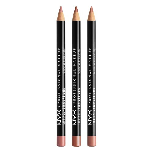 NYX PROFESSIONAL MAKEUP Slim Lip Liner Set, Long-Lasting Creamy Lip Liner Pack Of 3 (Peakaboo Neutral, Nude Pink, Ever) | Amazon (US)
