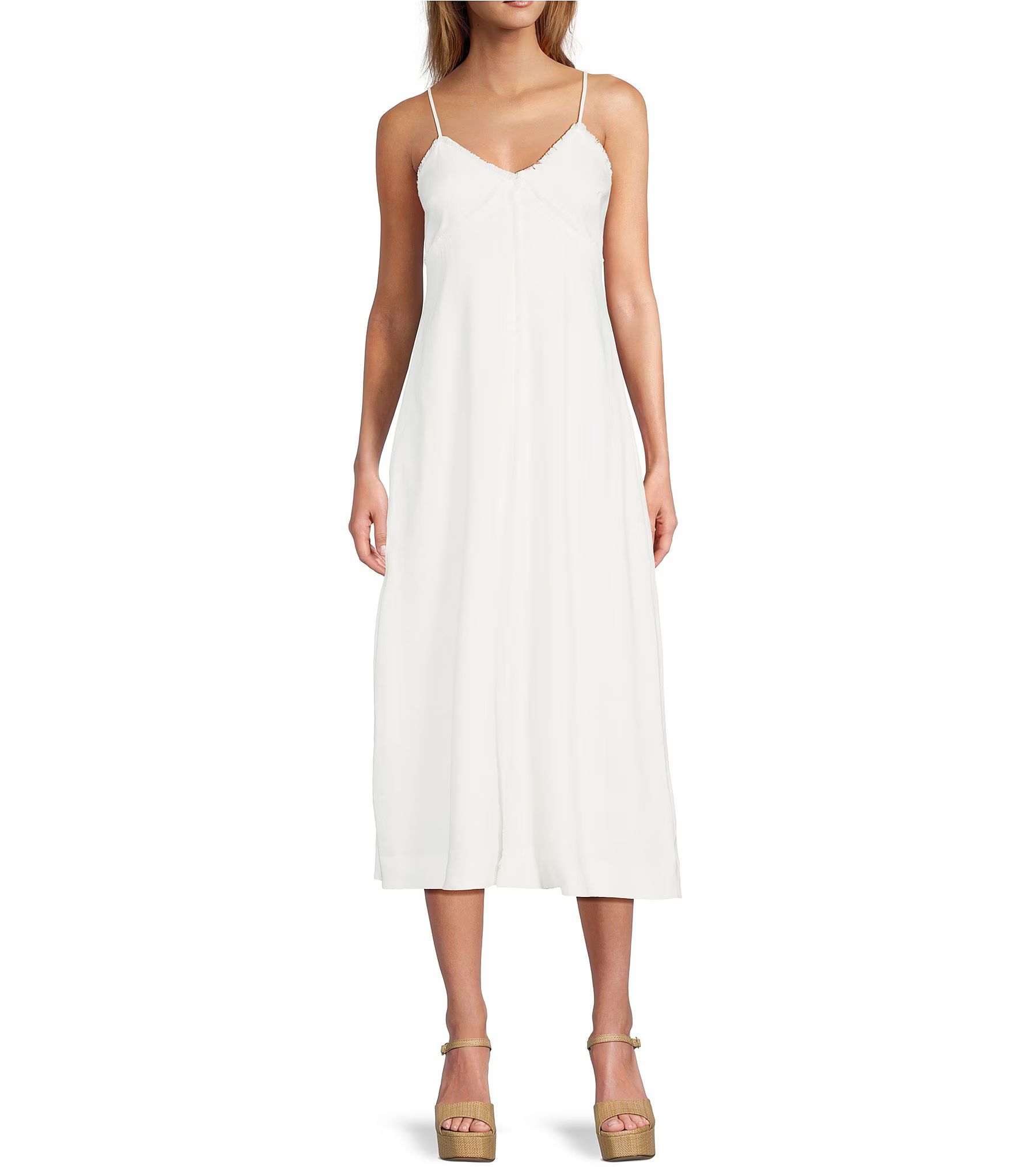 Antonio Melani Cooper Linen V-Neck Sleeveless A-Line Midi Dress | Dillard's | Dillard's