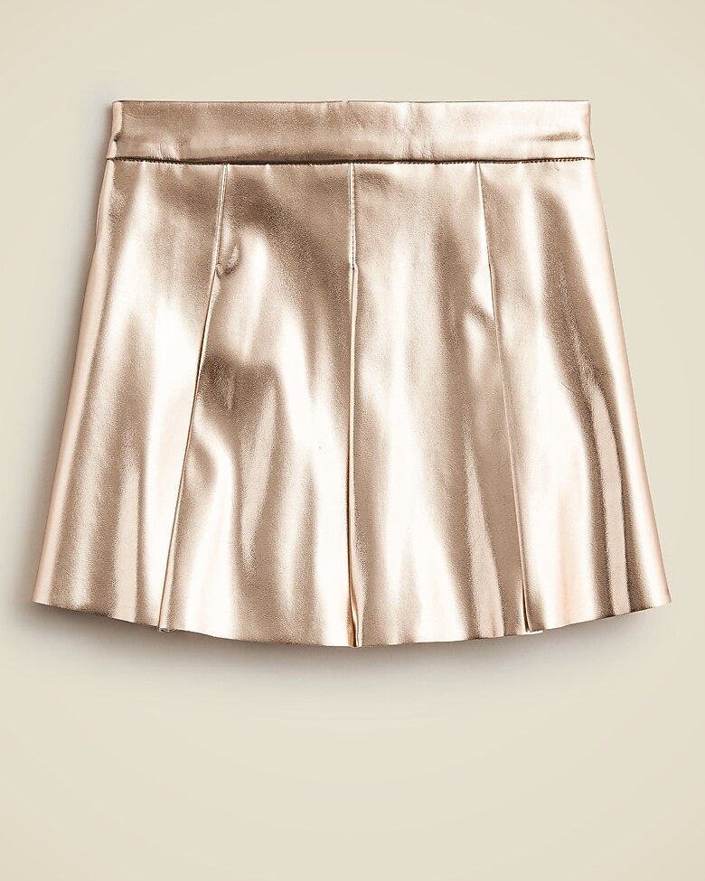 Girls' pleated pull-on skirt in metallic | J. Crew US