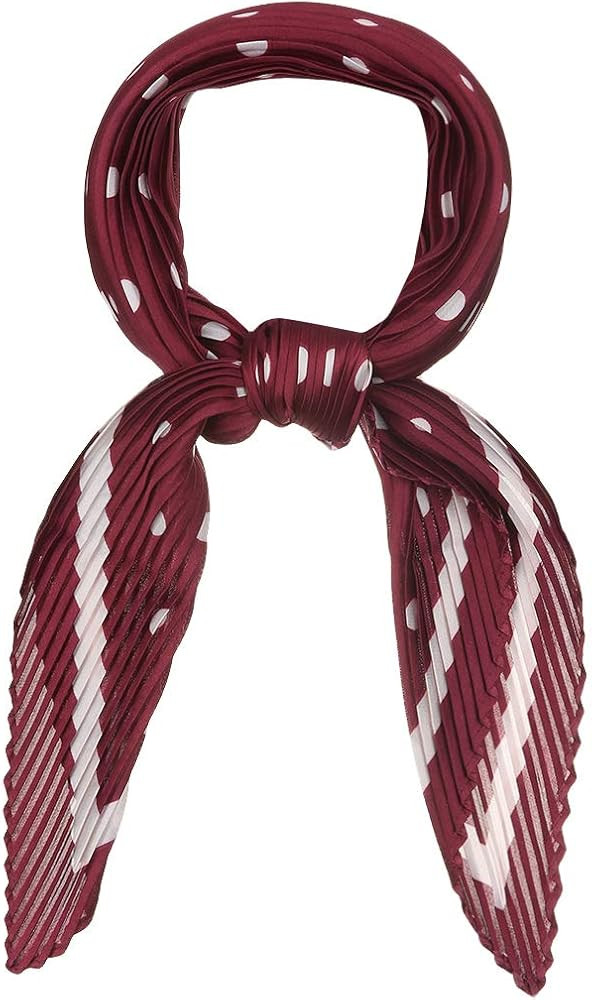 Allegra K 50s Pleated Neck Scarf for Women Rhombus Handkerchief Polka Dots Bandana Hair Wraps Hea... | Amazon (US)