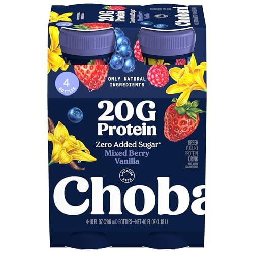 Chobani® 20g Protein Lowfat Greek Yogurt Drink Mixed Berry Vanilla 10 fl oz 4PK | Amazon (US)