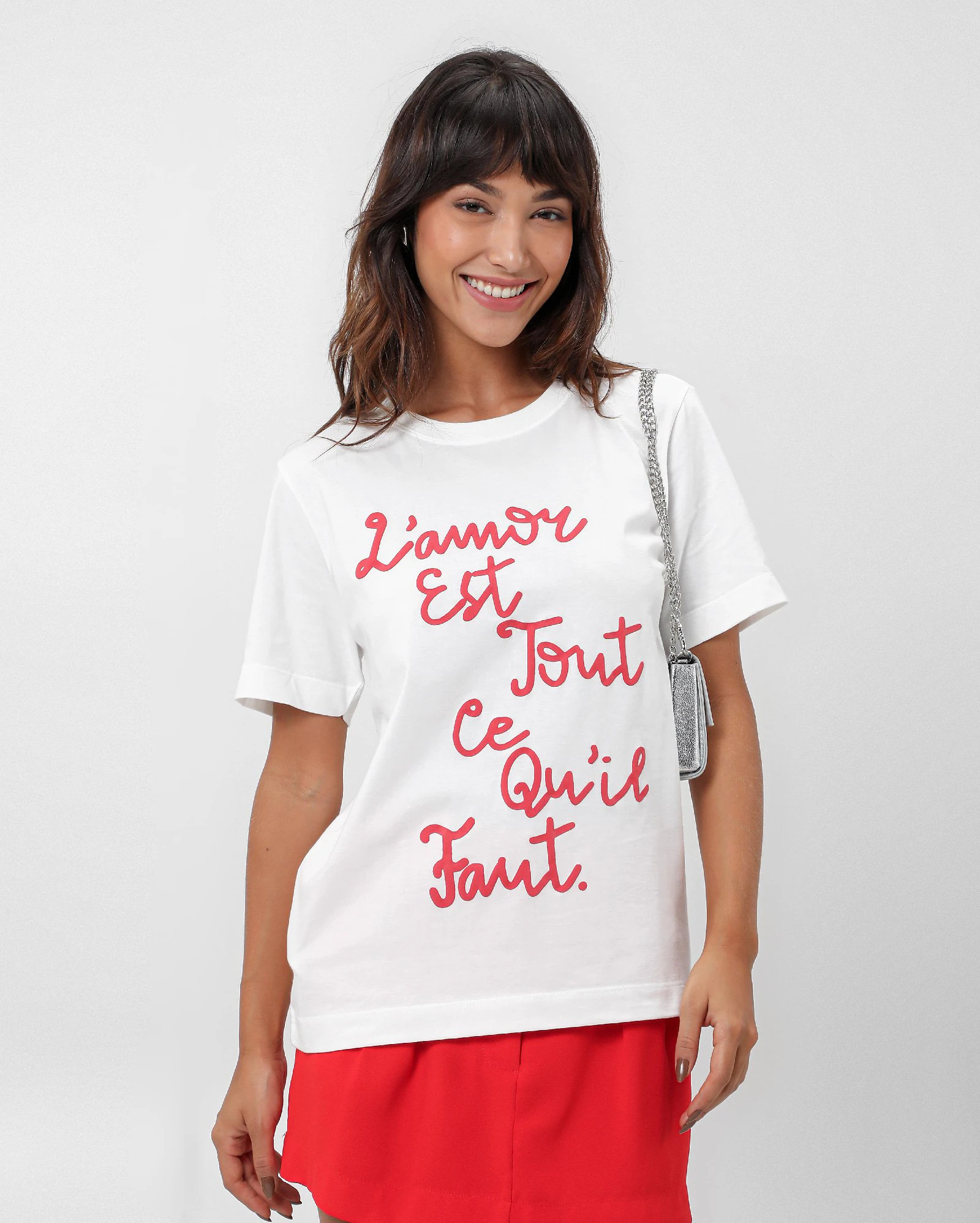 Camiseta feminina manga curta l'amor branca | Pool | Riachuelo (BR)