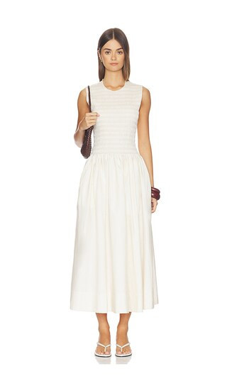 PISTOLA Gladys Smoked Bodice Dress in Ivory. - size L | Revolve Clothing (Global)