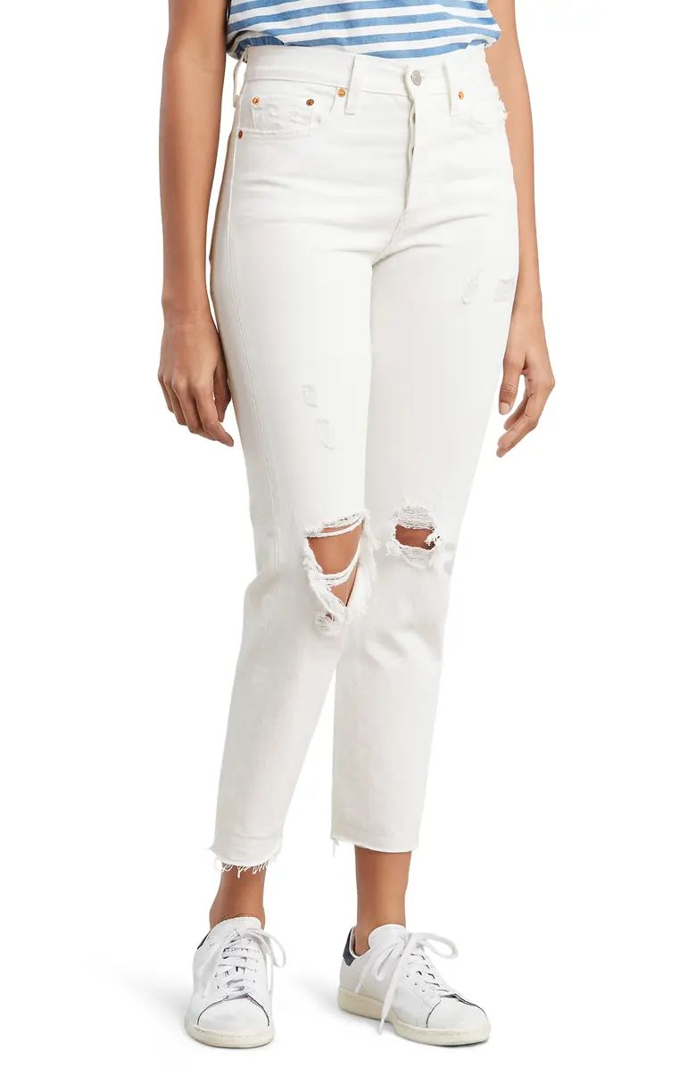 Wedgie Ripped High Waist Ankle Slim Jeans | Nordstrom