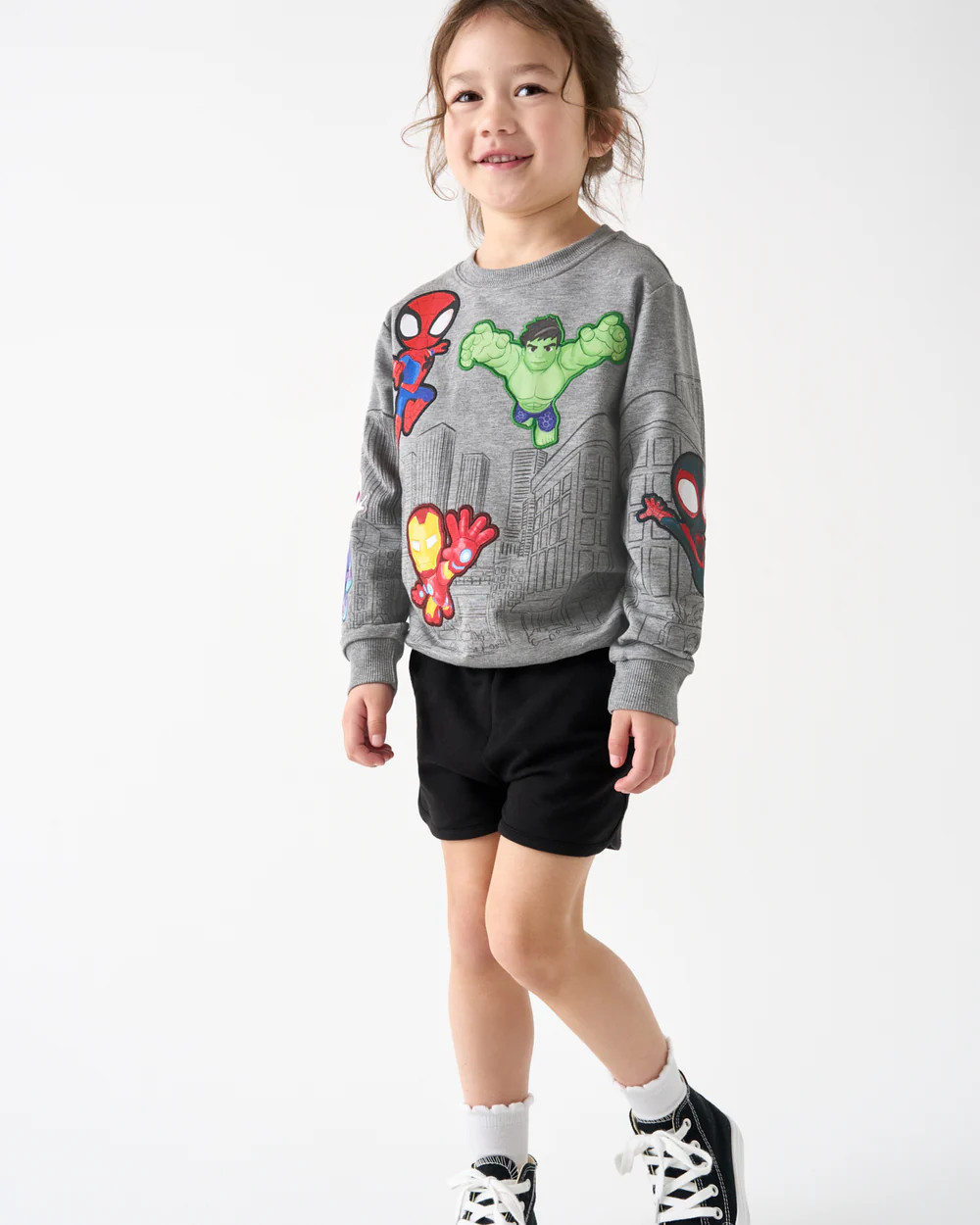 Spidey & His Amazing Friends Mighty City Heroes Crewneck Sweatshirt | Little Sleepies
