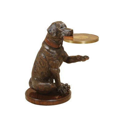 Labrador Dog Metallic/Cast Resin End Table | Wayfair North America