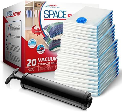 Spacesaver Vacuum Storage Bags (Variety 20 Pack) Save 80% on Clothes Storage Space - Vacuum Seale... | Amazon (US)