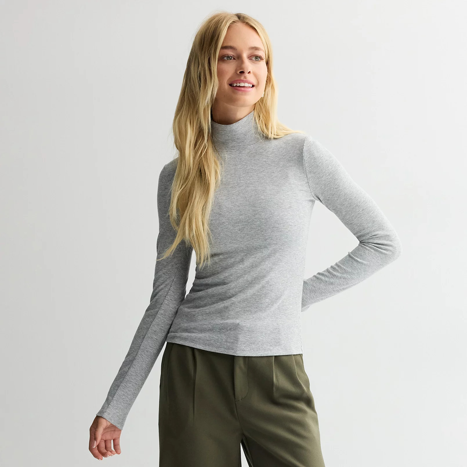 Juniors' SO® Rib Long Sleeve Mock Neck Top | Kohl's