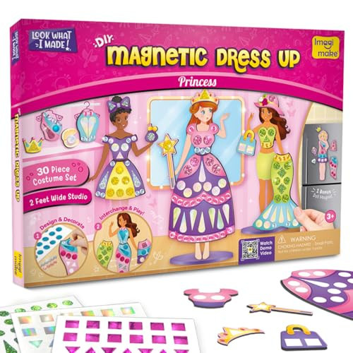 Imagimake DIY Magnetic Dress-Up Princess |Pretend Play Magnetic Toys for Kids | 30 Magnetic Dresses & Accessories | Interchange & Create Unlimited Outfits | Fun Christmas Gifts for Girls Age 3-5-8-10 | Amazon (US)