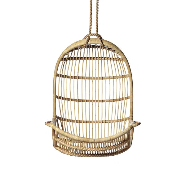 Riviera Rattan Hanging Chair - Natural | Birch Lane