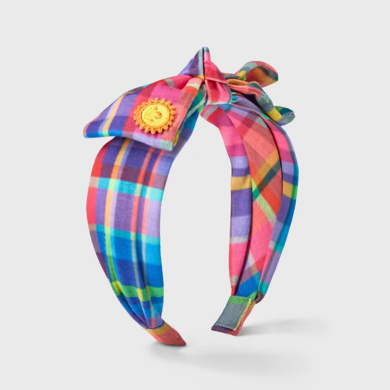Girls' Madras Plaid Bow Headband - Cat & Jack™ | Target