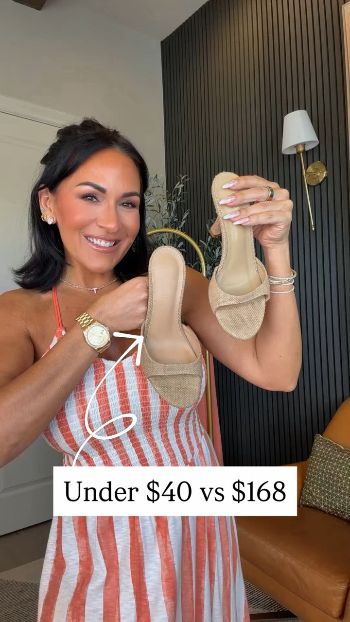 Do you want to save $130 on a pair of shoes… because I found two that are literally identical.

One is $168…
The other is under $40… and I honestly can’t tell the difference.

Same look. Same vibe. Same style.
But one saves you over $100.

These are the kinds of finds I live for… elevated, chic, and easy to wear with everything.

Definitely a pair you’ll reach for all spring and summer.

5’2” • 130 lbs • 25” waist • 34DD bust • size small

#PetiteFashion #Over40Style #AmazonFashion #SpringStyle #LookForLess