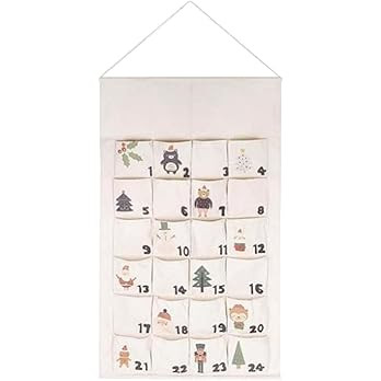 Hanging Storage Bag Christmas Advent Calendar Holiday Party Props Decorative Practical with 24 Po... | Amazon (US)