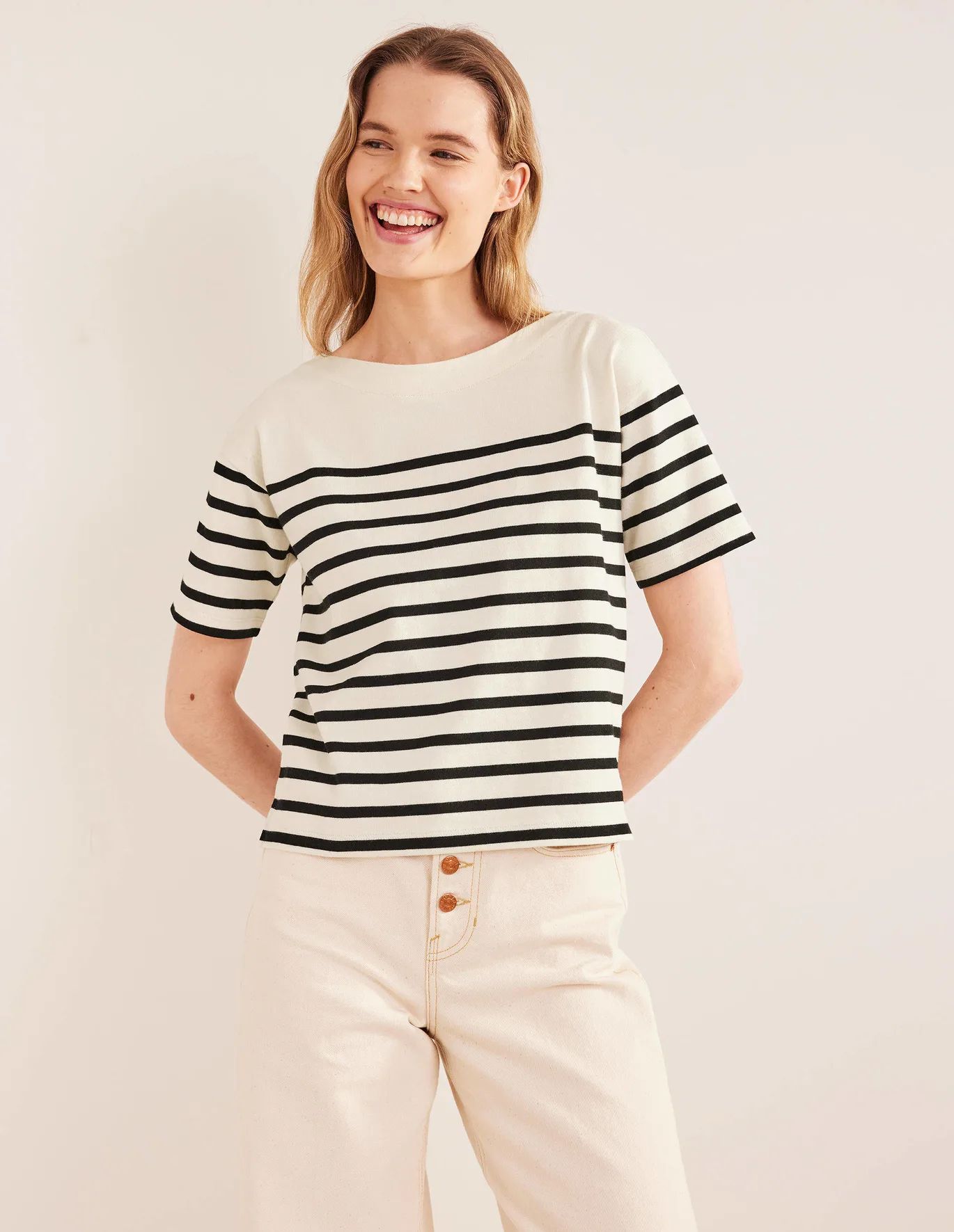 Boat Neck Striped T-Shirt | Boden (US)
