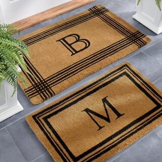 Monogrammed Coir Border Door Mat | Grandin Road