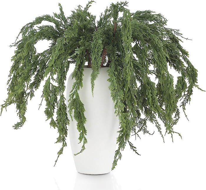 Jutom 6 Pcs Christmas Cedar Pine Branches - 35.4'' Artificial Greenery Cedar Stems Christmas Faux... | Amazon (US)