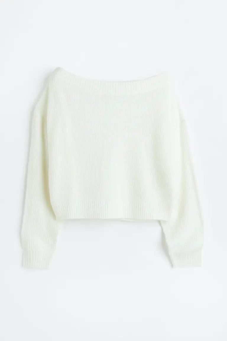 Off-the-shoulder Rib-knit Sweater | H&M (US)
