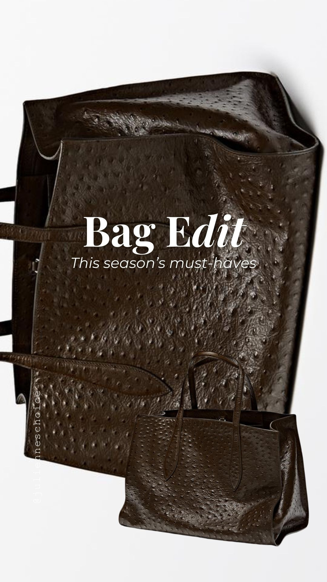 👜 FW 2025 Bag Edit ✨ Croc-embossed totes, snake-print clutches, retro top handles, and chic vanity cases—this season’s luxury must-haves.✨julienneschoice 

#BagTrends #SnakePrint #CrocBag #TopHandleBag #VanityCase #Animalprint #LuxuryStyle #FallWinter2025 

 #LTKItBag