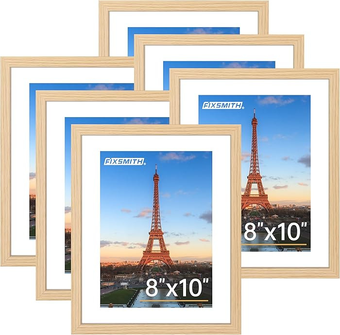 FIXSMITH 8x10 Picture Frame Bulk-6 Pack, Photo Frame with HD Plexiglass, Display Pictures 5x7 wit... | Amazon (US)