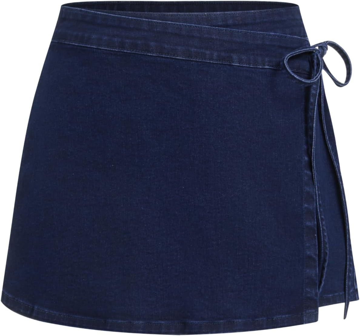 CIDER Women's Denim Wrap Side Bow & Pockets Skort Mini Jean Casual Outfit | Amazon (US)