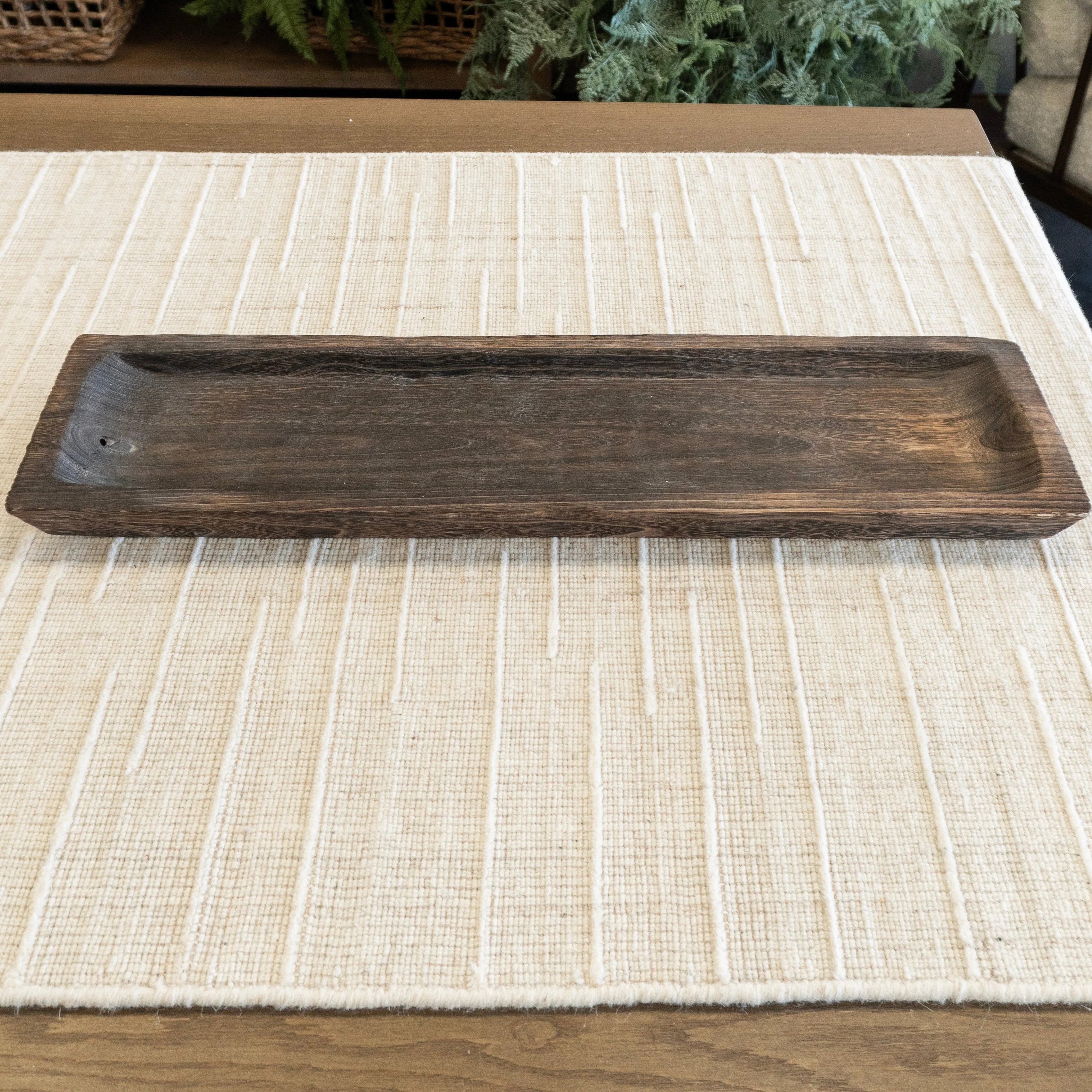 27" Walnut Finish Wood Tray | Eco Chic Home