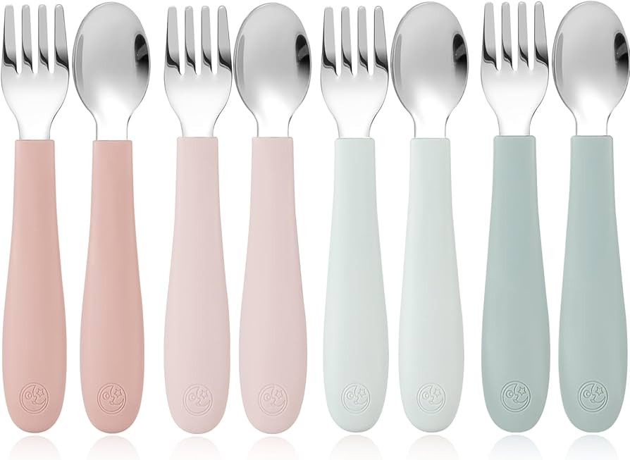 CoixFoam 8 Pieces Toddler Utensils, Toddler Safe Silverware Set With Food Grade Silicone Hanlde, ... | Amazon (US)