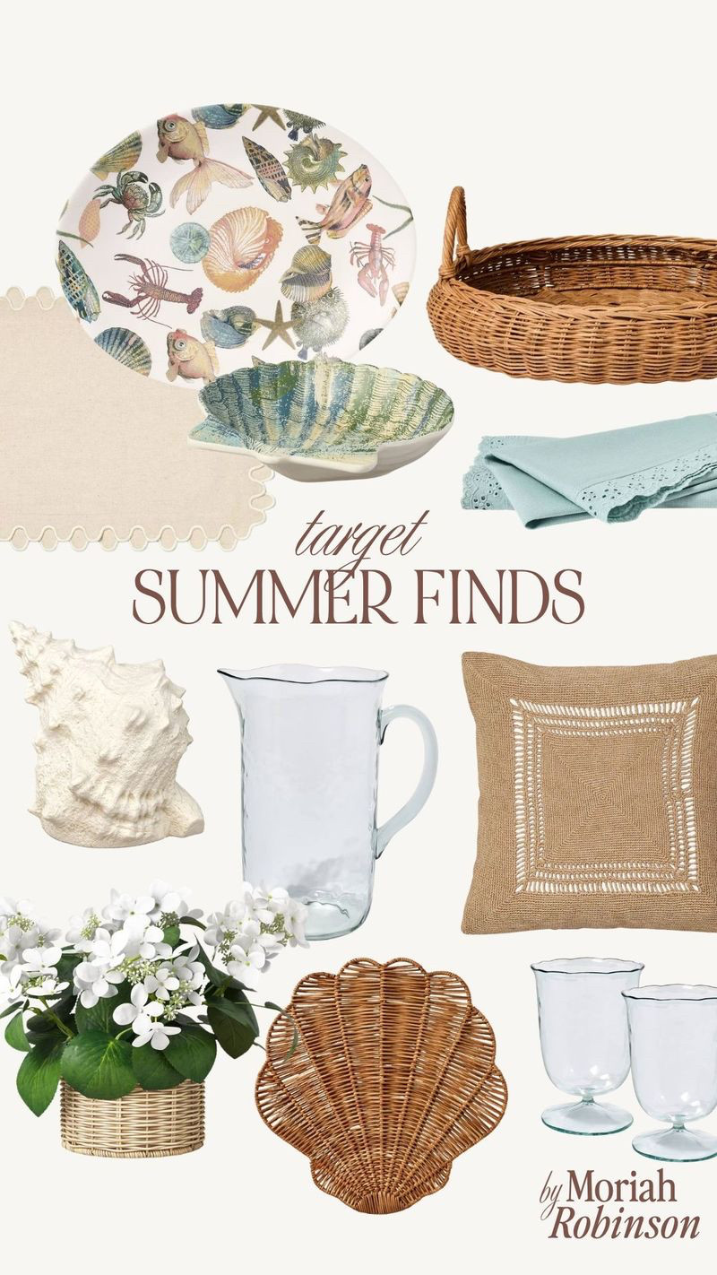 These Target summer finds are so good! I’m loving all the woven textures, soft blues, and beachy details. It's giving coastal grandmother in the best way🐚🌊 

 #LTKmomlife #LTKSeasonal #LTKHome