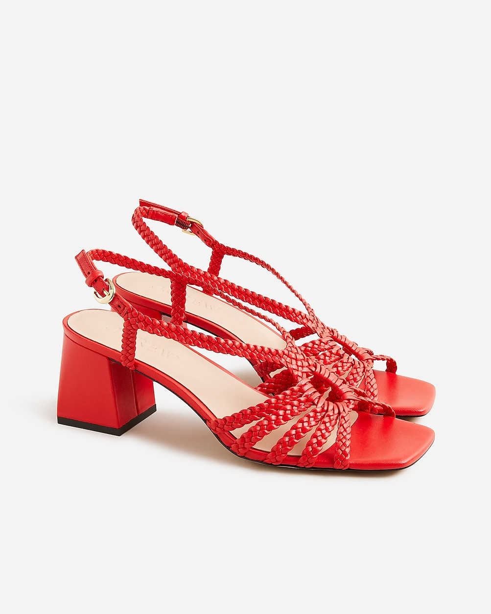 Layne braided sandal heels in leather | J. Crew US