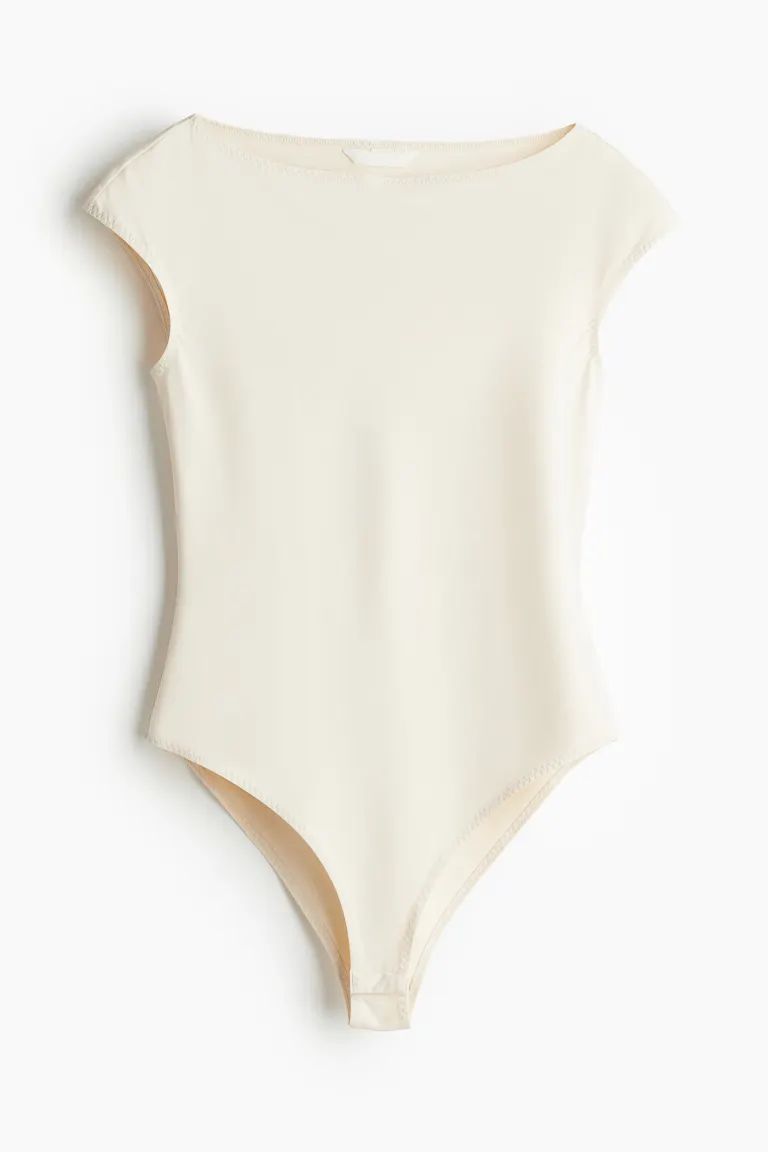 Cap-sleeved Bodysuit - Cream - Ladies | H&M US | H&M (US + CA)