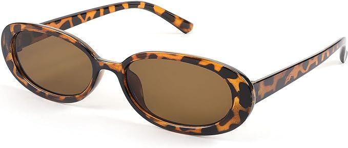 FEISEDY Retro 90s Oval Small Sunglasses Women Men Trendy Sunglasses Tinted Glasses B2801 | Amazon (US)