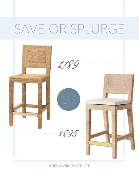 Loving the save version of the Williams Sonoma Point Reyes counter stools! This classic woven counter stool with brass accents is perfect for a coastal kitchen or any kitchen where you need to add some texture! I’ve seen the splurge version in person and they’re stunning!
.
#ltkhome #ltksalealert #ltkseasonal #ltkfamiky neutral counter stools, bar stools, coastal furniture, designer look for less, Amazon home finds

#LTKsalealert #LTKhome

#LTKSaleAlert #LTKSeasonal #LTKHome