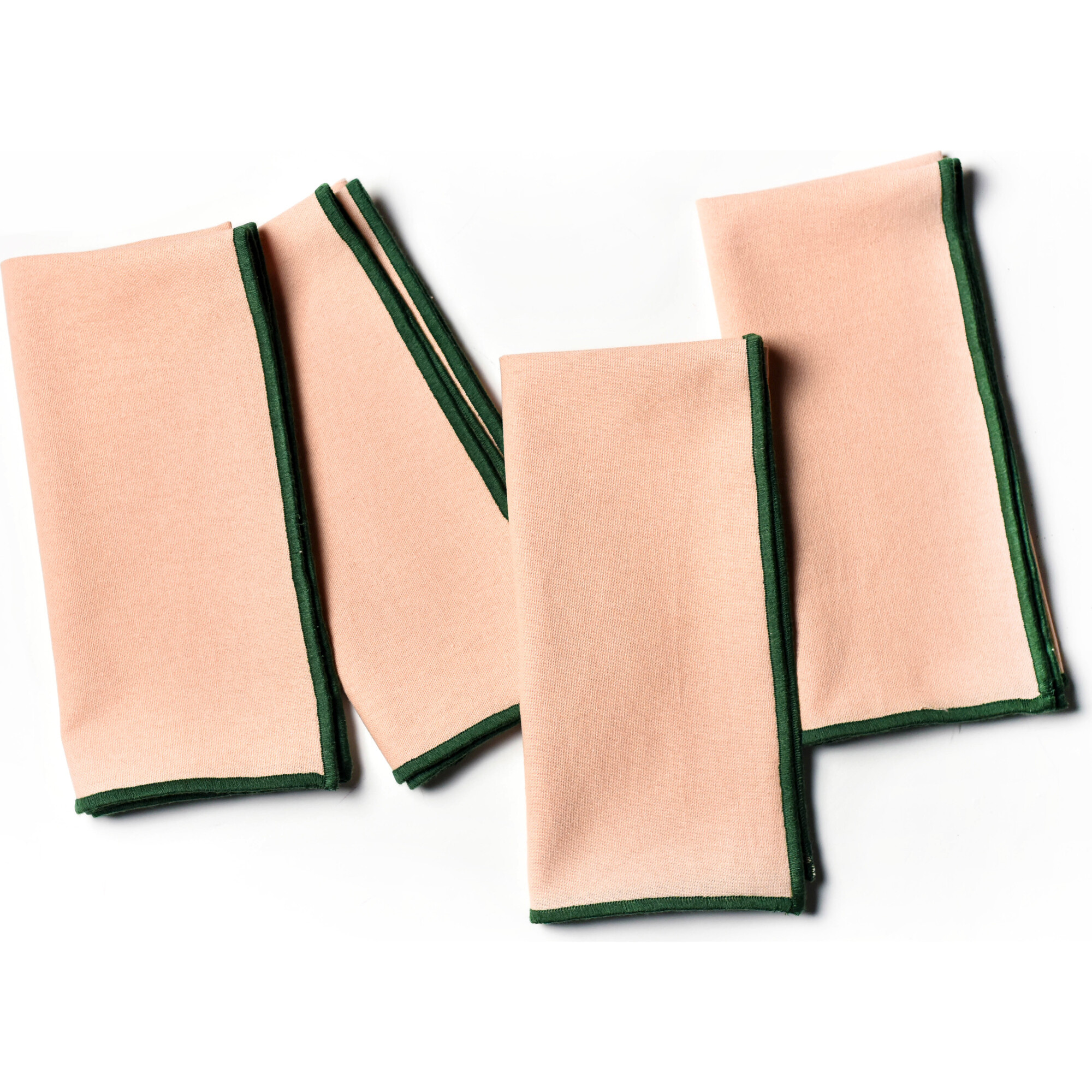 Color Block Blush and Pine Napkin, Set of 4 | Maisonette