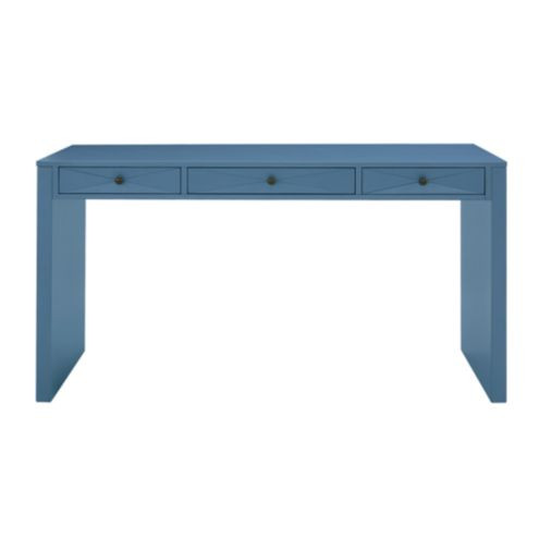 SK Geneva Desk & 3 Faceted Storage Drawers in Cornflower Blue | Ballard Designs, Inc.