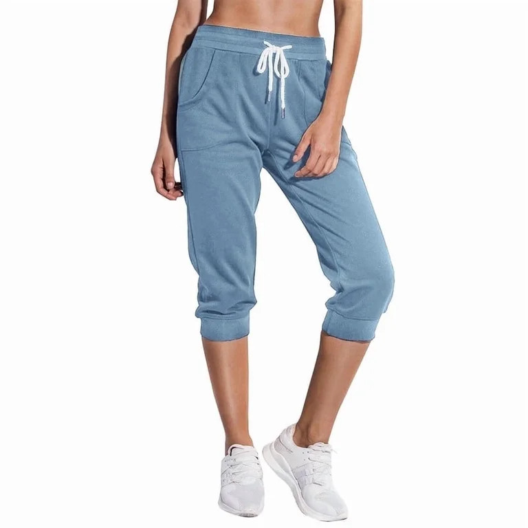 SPECIAL MAGIC Women's Cropped Sweatpants Capri Jogger Pants with Drawstring Waist and Side Pocket... | Walmart (US)