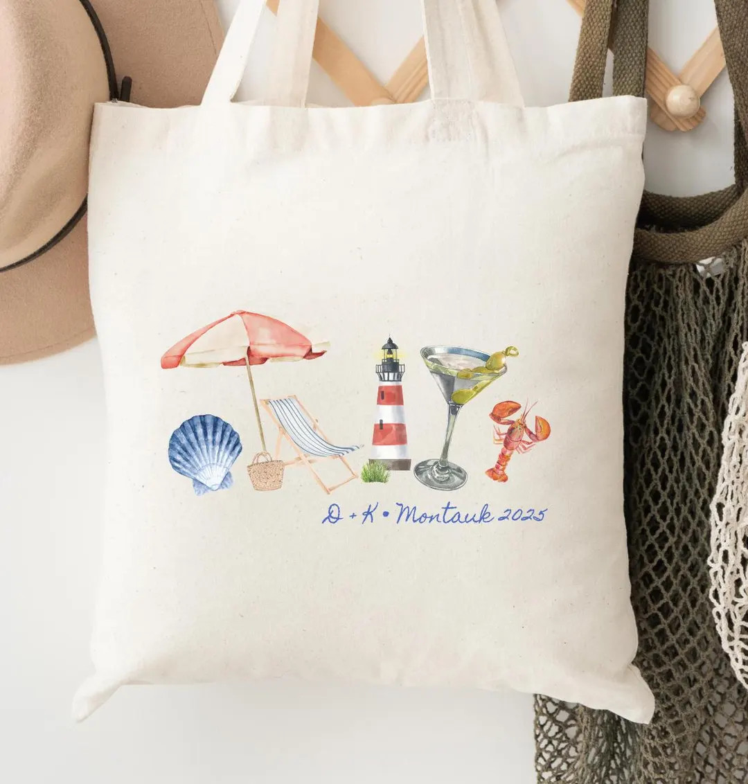 Bachelorette Retro Tote - Custom Beach Tote - Bachelorette Gift Bags - Destination Wedding - Bach... | Etsy (US)