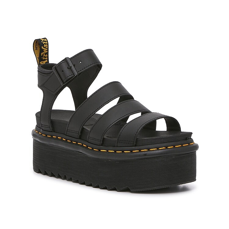 Dr. Martens Blaire Quad Platform Sandal | Women's | Black | Size UK 3 / US 5 | Sandals | Ankle Strap | DSW