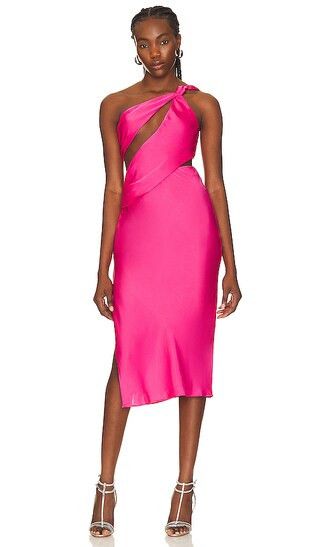 Misha Midi Dress in Hot Pink | Revolve Clothing (Global)