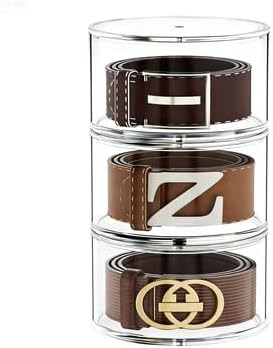 FEMELI Belt Organizer, Acrylic Belt Storage Holder for Closet & Drawer, 3-Layer Stackable Display... | Amazon (US)
