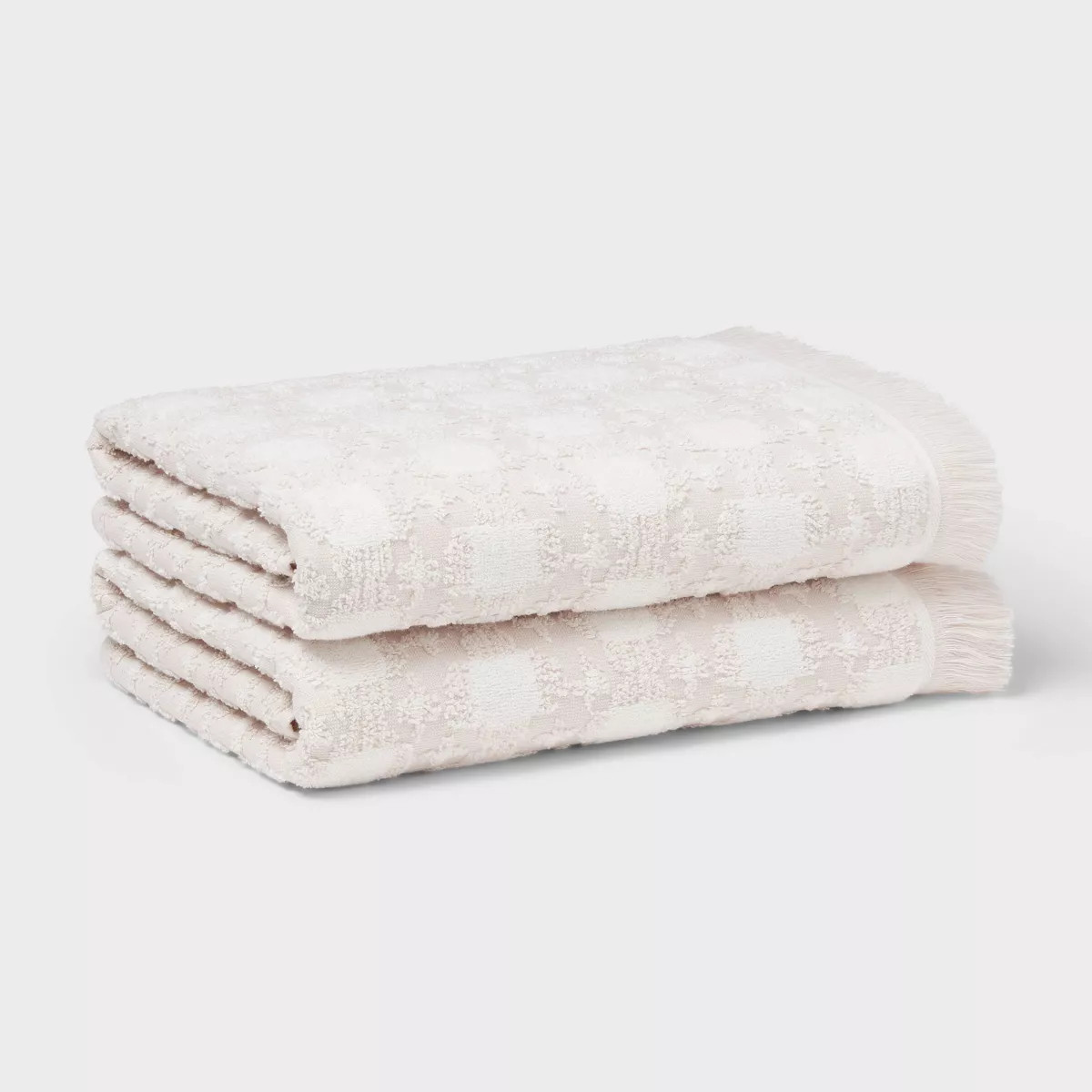 2pc Boho Ikat Patterned Bath Towel Cream - Threshold™ | Target