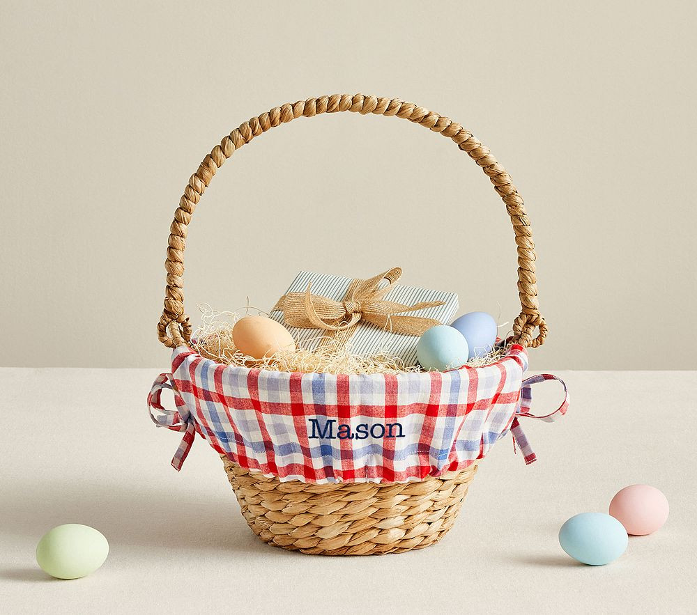 Belmont Gingham Easter Basket Liners | Pottery Barn Kids