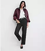 Fresh Cut High Rise Straight Jeans in Washed Black | LOFT