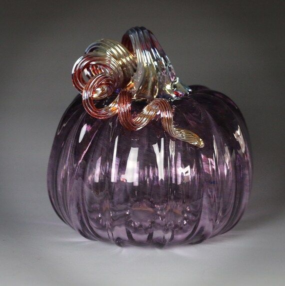 Transparent Purple and Red Glass Pumpkin | Etsy (US)