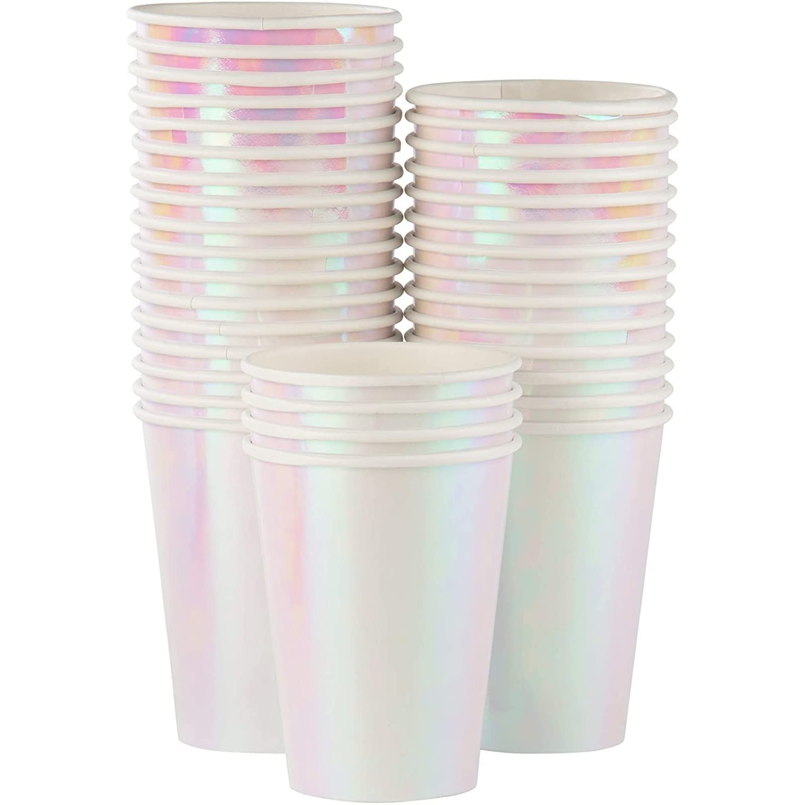 Juvale 36 Pack Iridescent Foil Paper Cups, 12 oz Disposable Party Cup for Picnic Supplies, Party ... | Amazon (US)