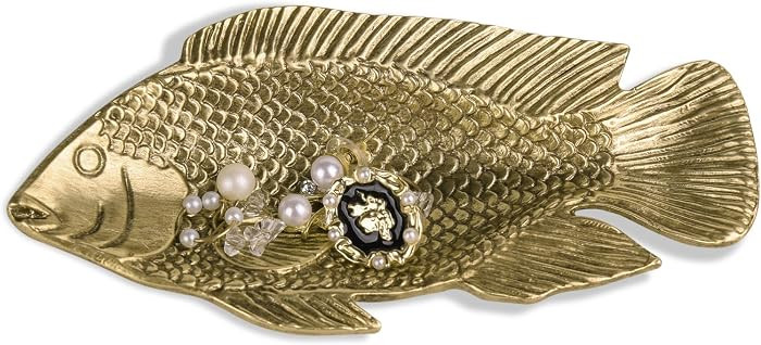 NIKKY HOME Gold Fish Ring Holder Jewelry Tray, Small Vintage Trinket Dish | Amazon (US)