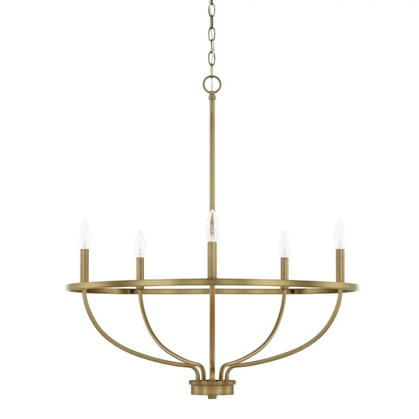 Capital Lighting 428551 Greyson 5 Light 29" Wide Taper Candle Chandelier - Brass - Walmart.com | Walmart (US)