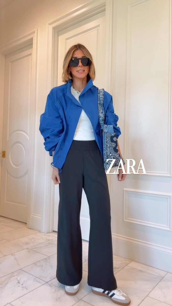 Cool mom outfit with this new Zara bomber jacket for fall! 💙 This is great for pick up and drop off.

#LTKootd #LTKmomlife